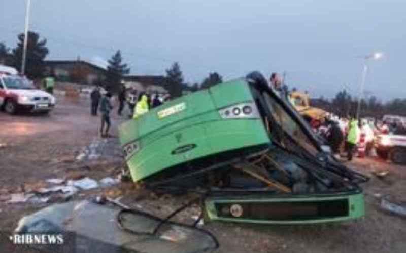 واژگونی مرگبار اتوبوس در جاده سمنان-مهدیشهر