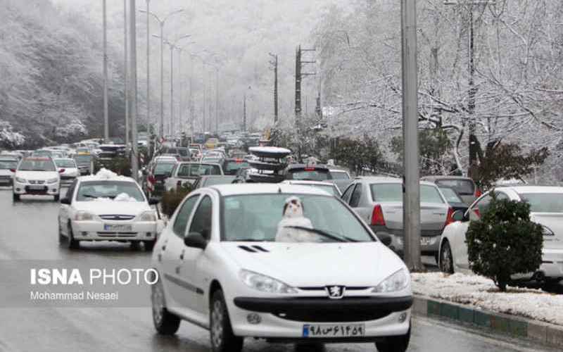 بارش برف و باران در جاده‌های ۸ استان