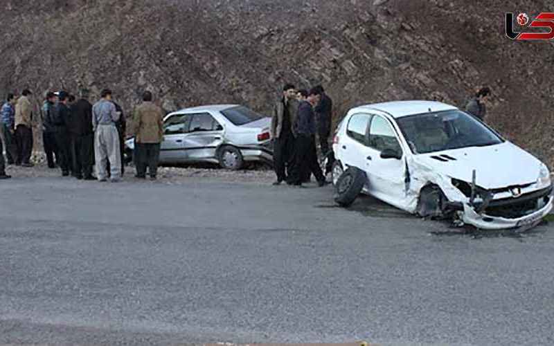 ۶ مصدوم در پی برخورد دو خودروی پژو ۴۰۵ با ۲۰۶  در محور اهر تبریز